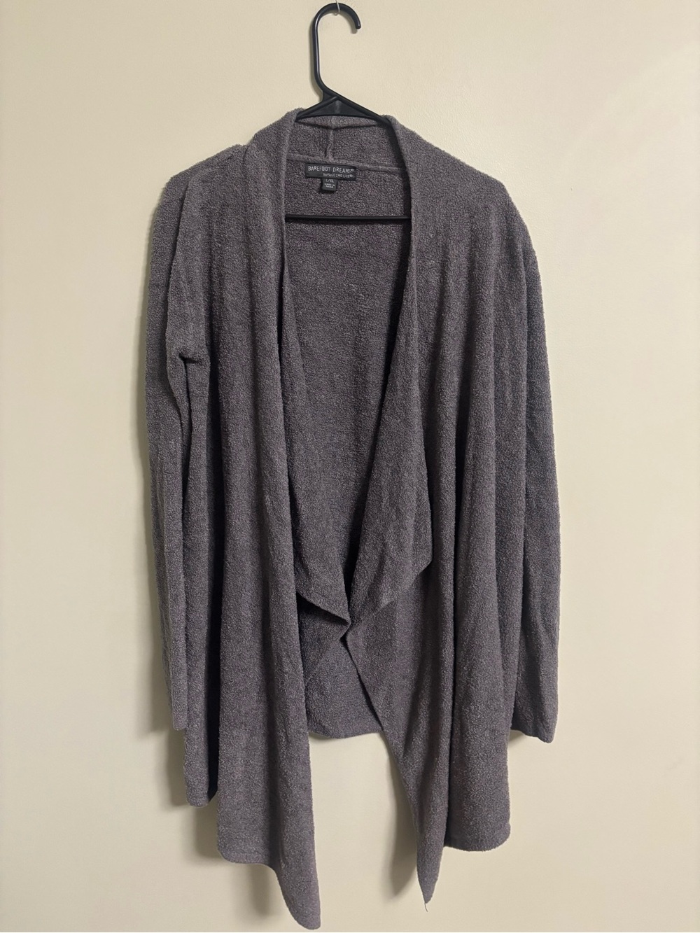 Barefoot Dreams Bamboo Chic Lite Cardigan Sweater Womens Size Large XL Gray Cozy